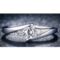 Amazing! 0.38ct Sim Diamond and Accents Engagement Ring - Size 6 / M / 16.3mm