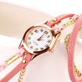 Pink Wrap Golden Chains Wrist Watch Quartz Analog