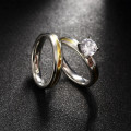 1.00ct White Zircon Engagement Ring and Wedding Band Set - Size 9 / R+ / 19.0mm