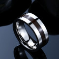 INSPIRED WOOD INLAY 316L STAINLESS STEEL BAND. RING SIZE 11 / W