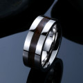 INSPIRED WOOD INLAY 316L STAINLESS STEEL BAND. RING SIZE 11 / W