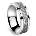 Intricate CELTIC DRAGON 316L Solid stainless steel band Ring - Size 10 / U