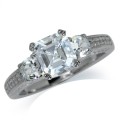 Exquisite 1.58ct Cr.Diamond Cushion Cut Ladies Engagement Ring. Size 9 / S / 19mm