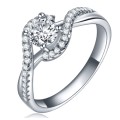 STUNNING!! Designer Swirl Sparkling 1.16ct Cr.Diamond Engagement Ring. Size 7 / N+