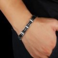 Asha Craft: Stainless Steel and Silicone Mens Bracelet - 23cm