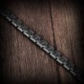 Asha Craft: Stainless Steel Greek Motif 8mm Black Bracelet - 19.7cm