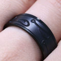 FISHHOOK Black 8mm Stainless Steel Mens Ring - Size 13 / Z+