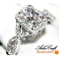 MAGNIFICENT!~ Designer 3.28ct. Cr.Diamond Halo Engagement Ring. Size 7/O/17.5mm