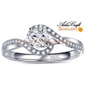 STUNNING!! Designer Swirl Sparkling 1.16ct Cr.Diamond Engagement Ring. Size 7 / N+