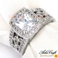 *R3200.00* Radiant Cut 3.86ct Cr. Diamond Filigree Designer Engagement Ring - Size 8/Q