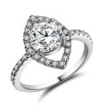 EXQUISITE! Unique 1.62ct Cr.Diamond Designer Halo Engagement Ring - Size 8/Q/18mm
