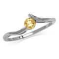 Fine 925 Sterling Silver Ring, 0.24ct Citrine Natural Gemstone. Size 9/S