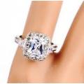 MAGNIFICENT! Sparkling 4.57ct Cr.Diamond Halo Engagement Ring - Size 7.25 / O+