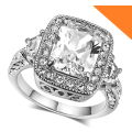 MAGNIFICENT! Sparkling 4.57ct Cr.Diamond Halo Engagement Ring - Size 7.25 / O+
