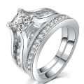 Exquisite! Princess Solitaire 1.64ct Cr.Diamond Engagement Ring Set - Size 10 / U / 20.0mm