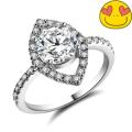 EXQUISITE! Unique 1.62ct Cr.Diamond Designer Halo Engagement Ring - Size 8/Q/18mm