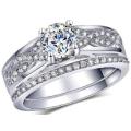 R60 SHIPPING: 1.19ct Cr.Diamond and Accents Swirl Engagement Ring Set. Size 6/M/16.3mm