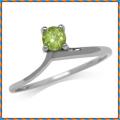 Fine 925 Sterling Silver Ring, 0.27ct Peridot Natural Gemstone. Size 8/Q
