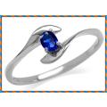 Fine 925 Sterling Silver Ring, Simulated Sapphire Gemstone. Size 4.5/I