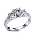 Sparkling 1.80ct Cr.Diamond Engagement Ring, 3-stone Design. Size 6 / L½