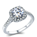 GORGEOUS!! 1.30ct Cr.Diamond Halo Engagement Ring. Size 9|R-