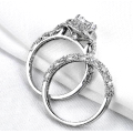 Exquisitely detailed Cr.Diamond Engagement & Wedding Ring Set. Size 7 / O