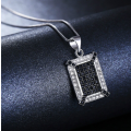 Extraordinary Black and White Cr.Diamonds Pendant and Chain Necklace