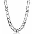 316L Solid Stainless Steel Figaro Link Necklace Chain 7mm - NEVER TARNISH