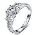 Sparkling 1.80ct Cr.Diamond Engagement Ring, 3-stone. Size 6 / M