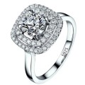 Breathtaking 1.00ct Cr.Diamond Engagement Ring, Halo Pave. Size 7 / O