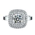 Breathtaking 1.00ct Cr.Diamond Engagement Ring, Halo Pave. Size 7 / O
