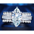 Sparkling 4.80ct Cr.Diamond Engagement Ring. Size 8 | P-Q | 18mm