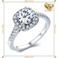 GORGEOUS! 1.30ct Cr.Diamond Halo Engagement Ring. Size 9 | R-