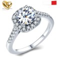 GORGEOUS! 1.30ct Cr.Diamond Halo Engagement Ring. Size 9 | R-