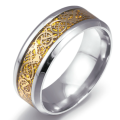 WOW! Titanium Celtic Dragon Design Wedding Band. Ring Size 8 / P-Q