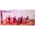 BRAND NEW Glass Mason Jars With Handle, Lid and Straw. Set of 4.