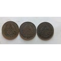 ***UNION OF SOUTH AFRICA*** QUARTER PENNIES 1928, 1935 TO 1939***