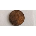 ***UNION OF SOUTH AFRICA*** CRACKED DIE 1944 QUARTER PENNY*** COIN 1
