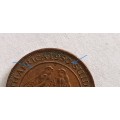 ***UNION OF SOUTH AFRICA*** CRACKED DIE 1950 QUARTER PENNY*** COIN 2