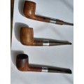 Two England Byfords, and one England Orlic Byford tobacco pipes.