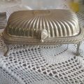 vintage silver butter dish