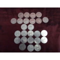 Lot of 25 South African R1 Rand Nickel Coins