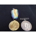 Set of 2 WW 1 Medals awarded to Pte W.B.Dales 3rd S.A.I.