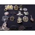 22 x Military Badges and Buttons (bid for the lot) Some lugs are missing
