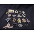 22 x Military Badges and Buttons (bid for the lot) Some lugs are missing