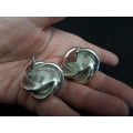 Vintage Designer 925 Argent Silver Clip On Earings (clearly marked) 27.6 GRAMS