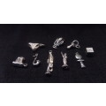 9 x Silver Charms (not all are marked but tested silver)