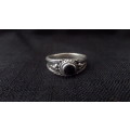 925 Silver Ring with Black Stone Dim 16mm 4,8 grams