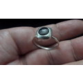 925 Silver Ring with Black Stone Dim 18mm 2.2 grams
