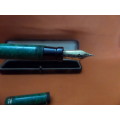 National Security Fountain Pen England Jade Green 14k Nib boxed